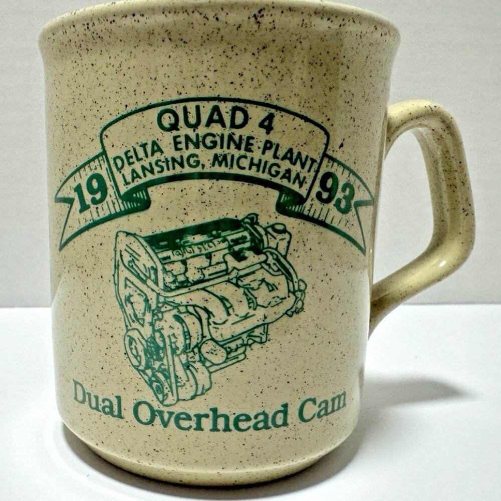 Vintage 1993 GM Powertrain Delta Lansing Dual Overhead Cam Coffee Mug UAW
